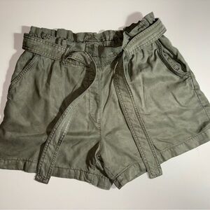 R & W Olive Women's Cargo Shorts with Belt